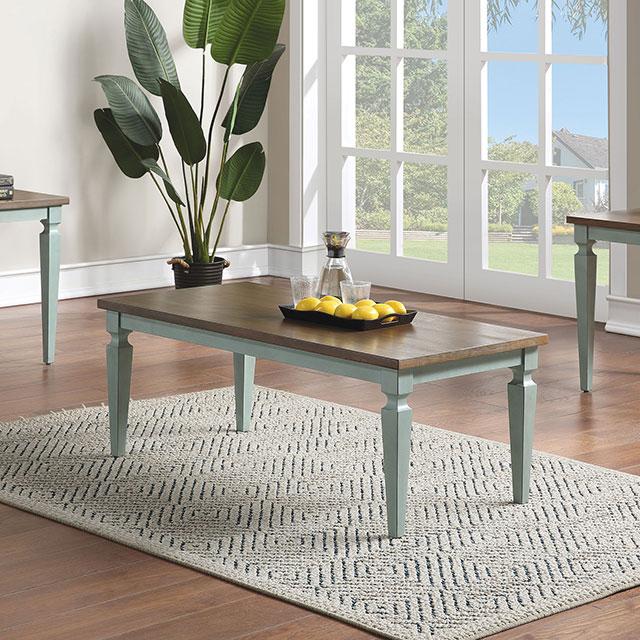 MONMOUTH 3 Pc. Table Set, Antq. Teal Half Price Furniture