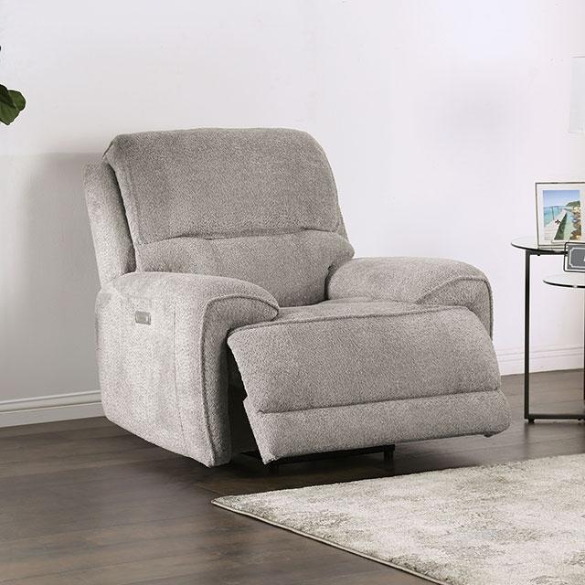 MORCOTE Power Recliner, Light Gray Half Price Furniture