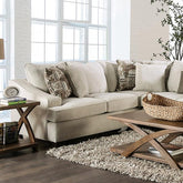 MORNINGTON Sectional, Ivory/Brown Half Price Furniture