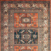 Mortsel Orange/Multi 5'3" X 7'6" Area Rug Half Price Furniture