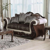 NAVARRE Loveseat, Brown/White Half Price Furniture