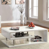 Ninove I White/Chrome Coffee Table Half Price Furniture