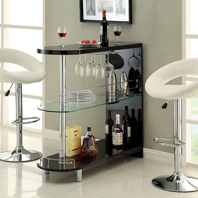 Numbi Black/Chrome Mini Server Half Price Furniture