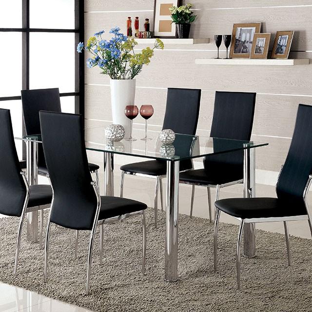 Oahu Chrome Dining Table Half Price Furniture