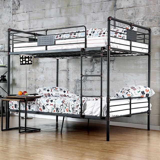 Olga I Antique Black Full/Full Bunk Bed Half Price Furniture