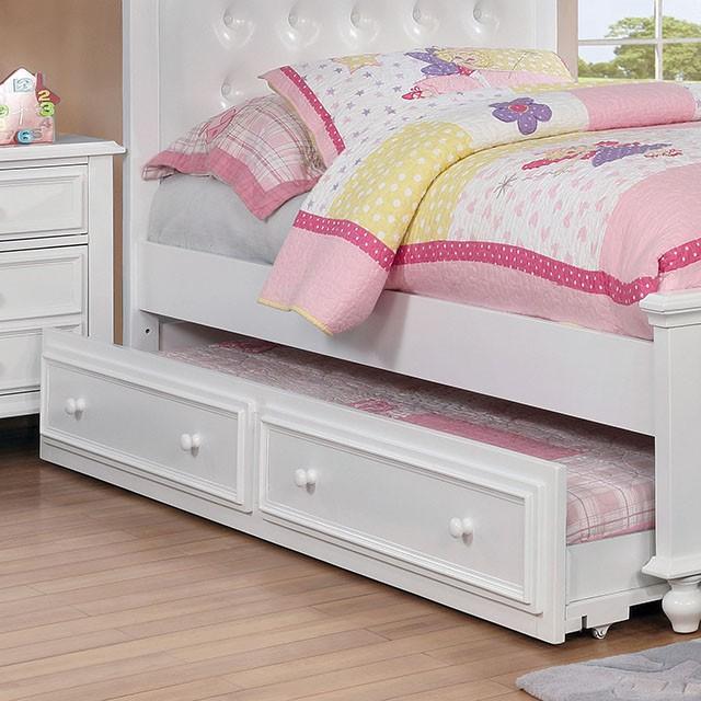 OLIVIA White Trundle Half Price Furniture