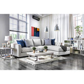 Ornella Light Gray/Blue Sectional Half Price Furniture