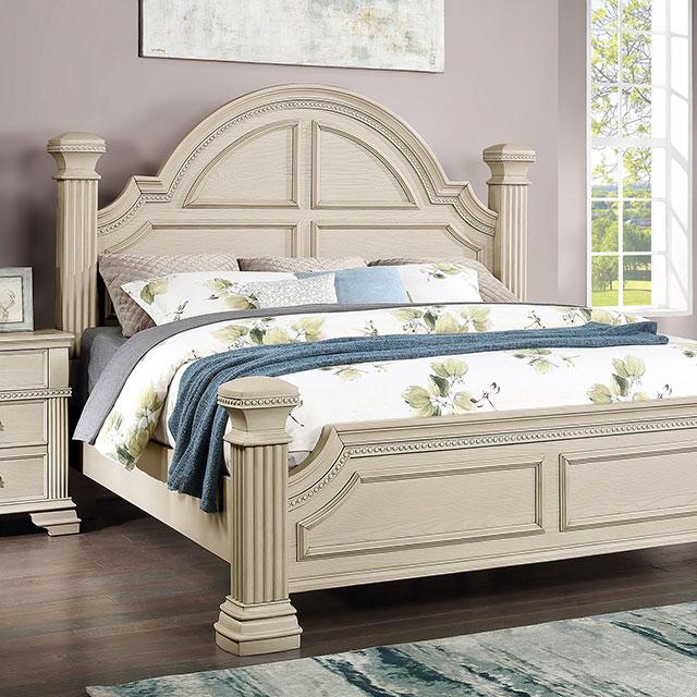 PAMPHILOS Cal.King Bed, White Half Price Furniture