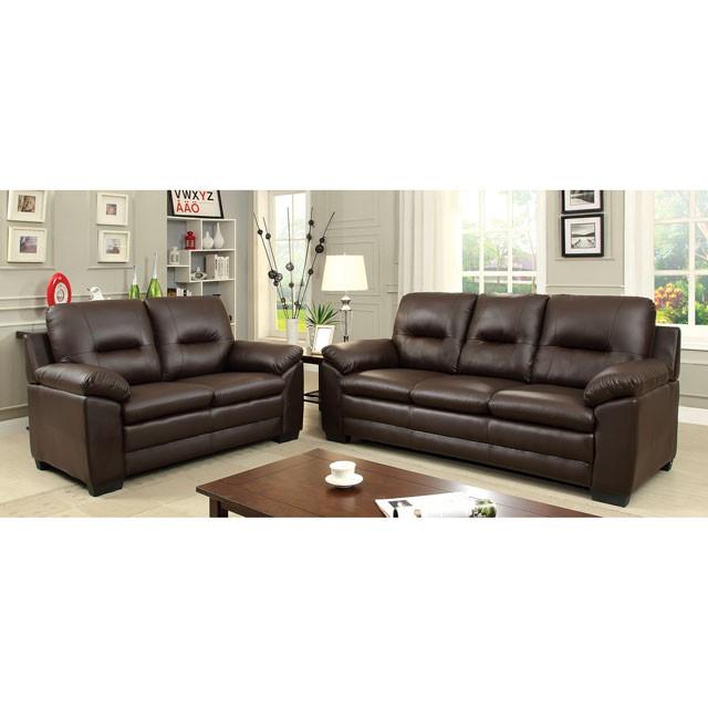 PARMA Brown Love Seat, Brown Half Price Furniture