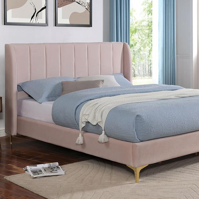 PEARL Full Bed, Light Pink Half Price Furniture