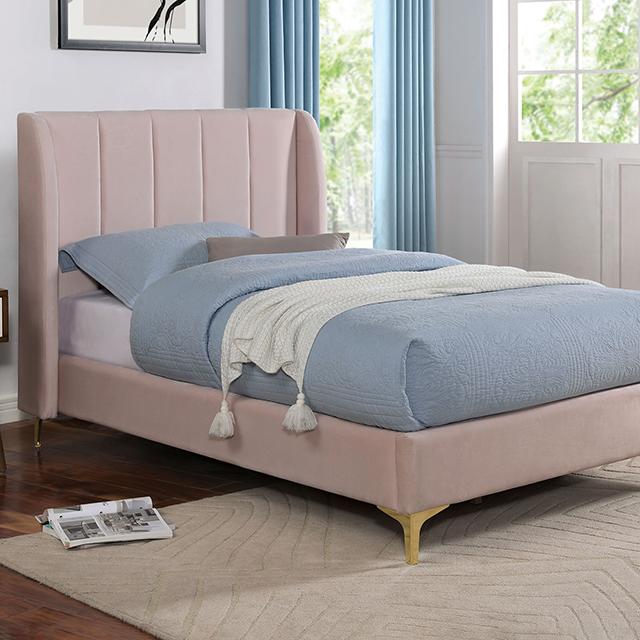 PEARL Twin Bed, Light Pink Half Price Furniture