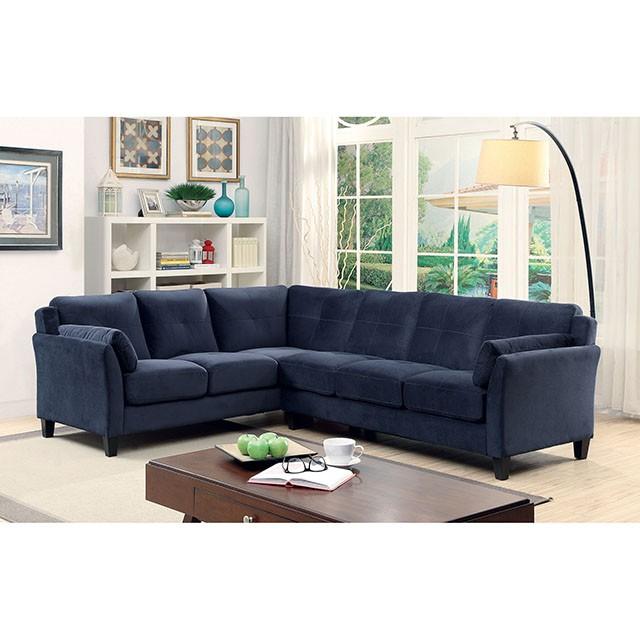 PEEVER II Navy Sectional, Navy (K/D) Half Price Furniture