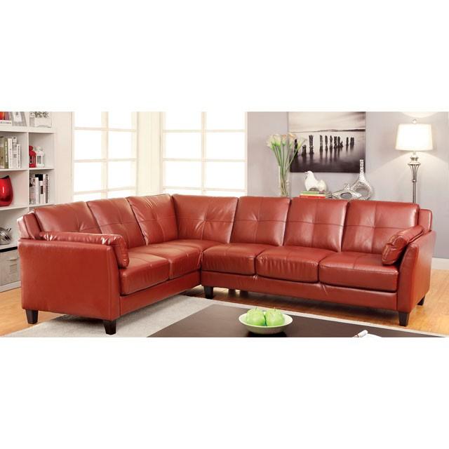 PEEVER Mahogany Red Sectional, Mahogany Red (K/D) Half Price Furniture