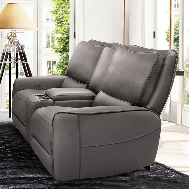 PHINEAS Power Loveseat, Gray Half Price Furniture