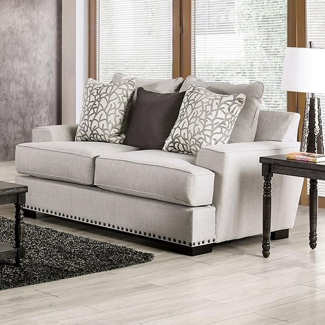 PICOTEE Loveseat, Light Gray/Black Half Price Furniture