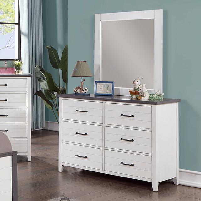 PRIAM Dresser, White/Gray Half Price Furniture