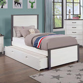 PRIAM Full Bed, White/Gray Half Price Furniture