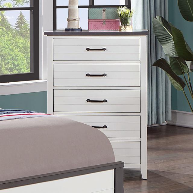 PRIAM Chest, White/Gray Half Price Furniture