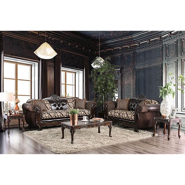 Quirino Light Brown/Dark Brown Sofa Half Price Furniture