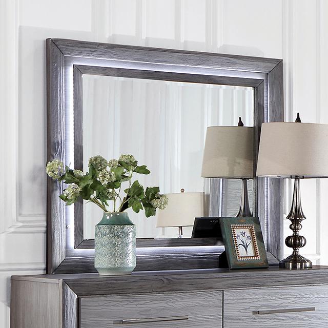 RAIDEN Mirror w/ LED, Gray Half Price Furniture