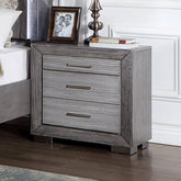 RAIDEN Night Stand w/ USB, Gray Half Price Furniture