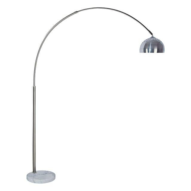 Rene White/Chrome Arch Lamp Half Price Furniture