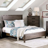 Rexburg Wire-Brushed Rustic Brown E.King Bed Half Price Furniture