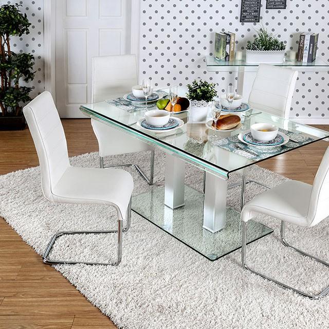 Richfield I Silver/Chrome Dining Table Half Price Furniture