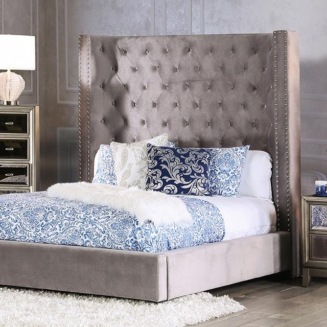 ROSABELLE E.King Bed, Gray Half Price Furniture