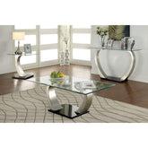 ROXO Satin Plated/Black Coffee Table Half Price Furniture