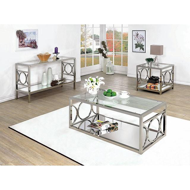 RYLEE Chrome Sofa Table, Chrome Half Price Furniture