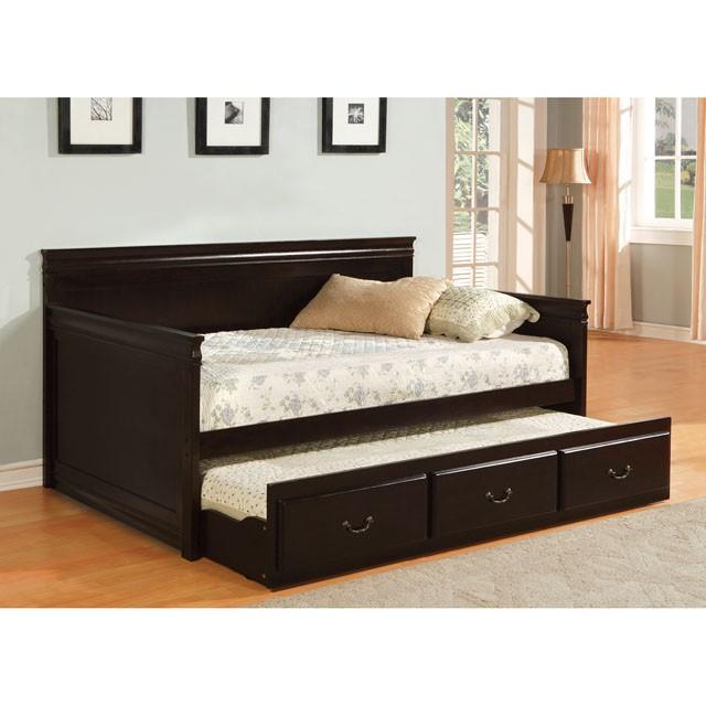 SAHARA Espresso Daybed w/ Twin Trundle, Espresso Half Price Furniture