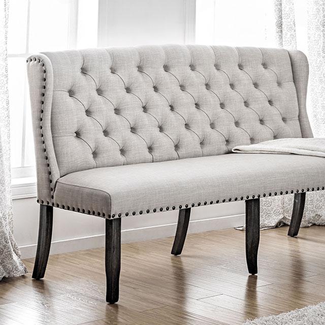 SANIA 3-Seater Loveseat Bench, Ivory Half Price Furniture