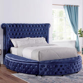 SANSOM E.King Bed, Blue Half Price Furniture