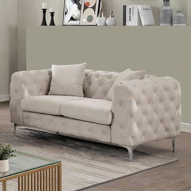 SAPPHIRA Loveseat, Beige Half Price Furniture