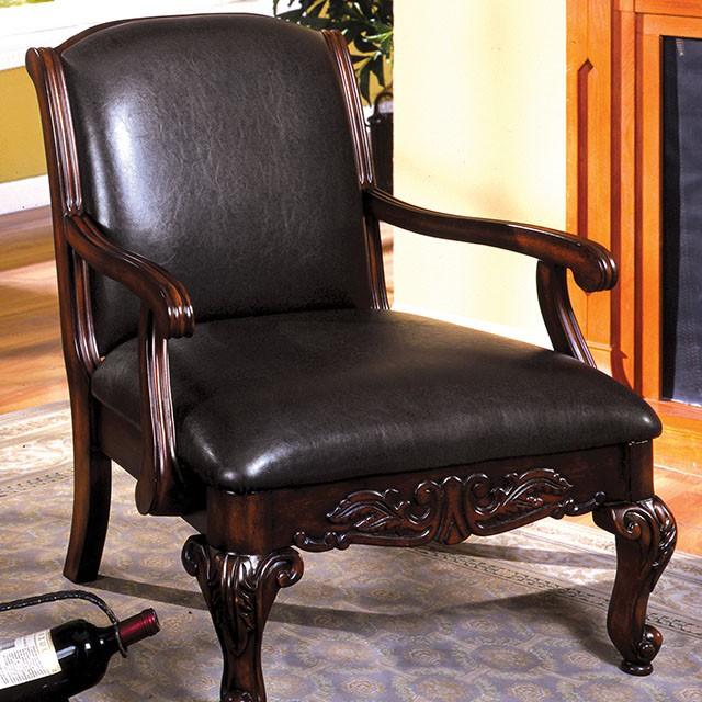 Sheffield Antique Dark Cherry Accent Chair Half Price Furniture