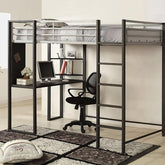 Sherman Silver/Gun Metal Full Bed w/ Workstation Half Price Furniture