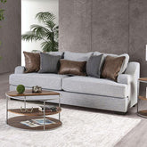 SKYLINE Sofa, Light Gray/Brown Half Price Furniture