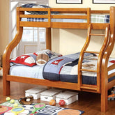 Solpine Oak Twin/Full Bunk Bed Half Price Furniture