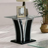 Staten Glossy Black/Chrome End Table Half Price Furniture