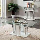 Staten Glossy White/Chrome Coffee Table Half Price Furniture