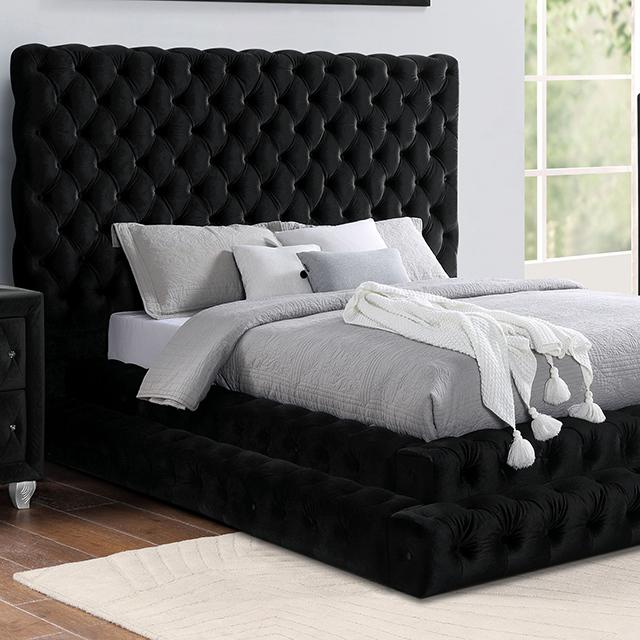 STEFANIA E.King Bed, Black Half Price Furniture