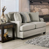 STEPHNEY Loveseat, Gray/Gold Half Price Furniture