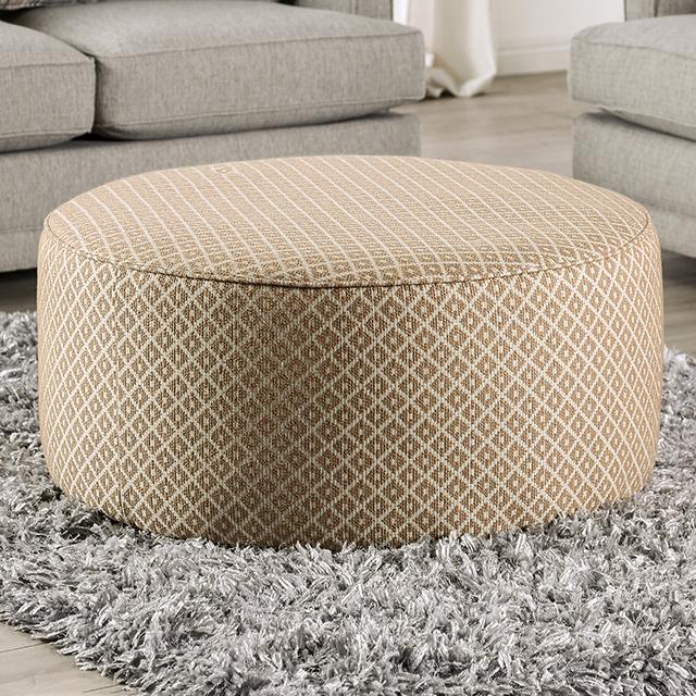 STEPHNEY Ottoman, Gray/Gold Half Price Furniture