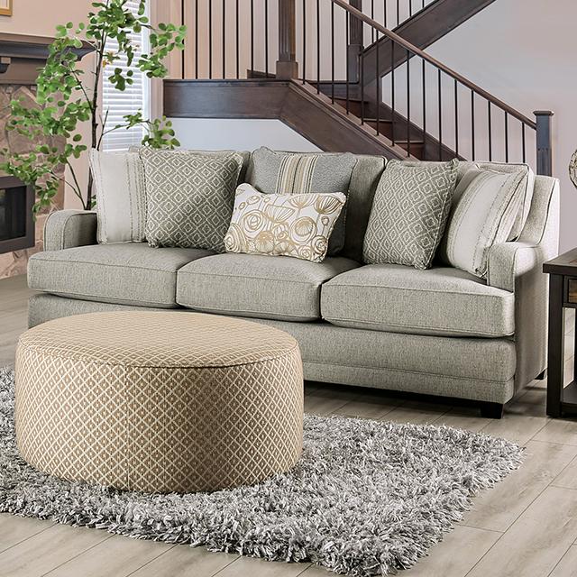 STEPHNEY Sofa, Gray/Gold Half Price Furniture