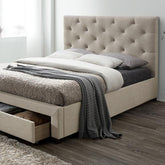 SYBELLA Cal.King Bed, Beige Half Price Furniture