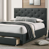 SYBELLA Cal.King Bed, Dark Gray Half Price Furniture