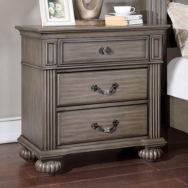 SYRACUSE Night Stand, Gray Half Price Furniture