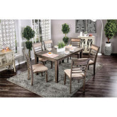 TAYLAH Weathered Gray/Beige 7 Pc. Dining Table Set Half Price Furniture