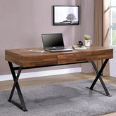 Tensed Sand Black Desk Half Price Furniture